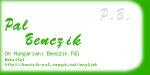 pal benczik business card